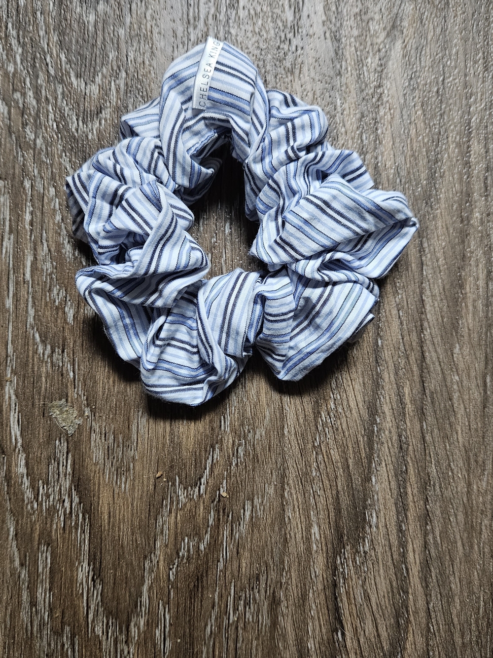Chelsea King Striped Blue and White Scrunchie